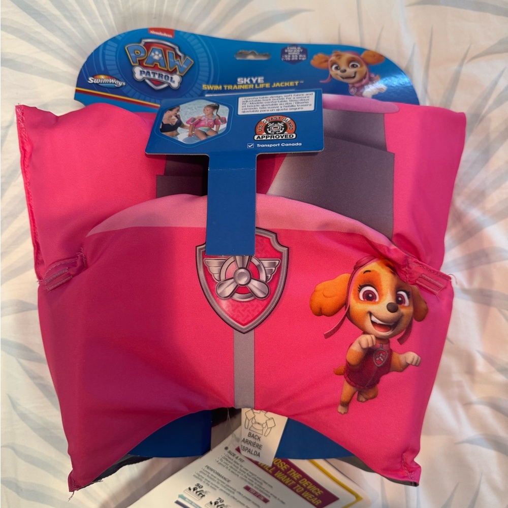 Swimways Paw patrol skye swim trainer life jacket new swim vest life jacket